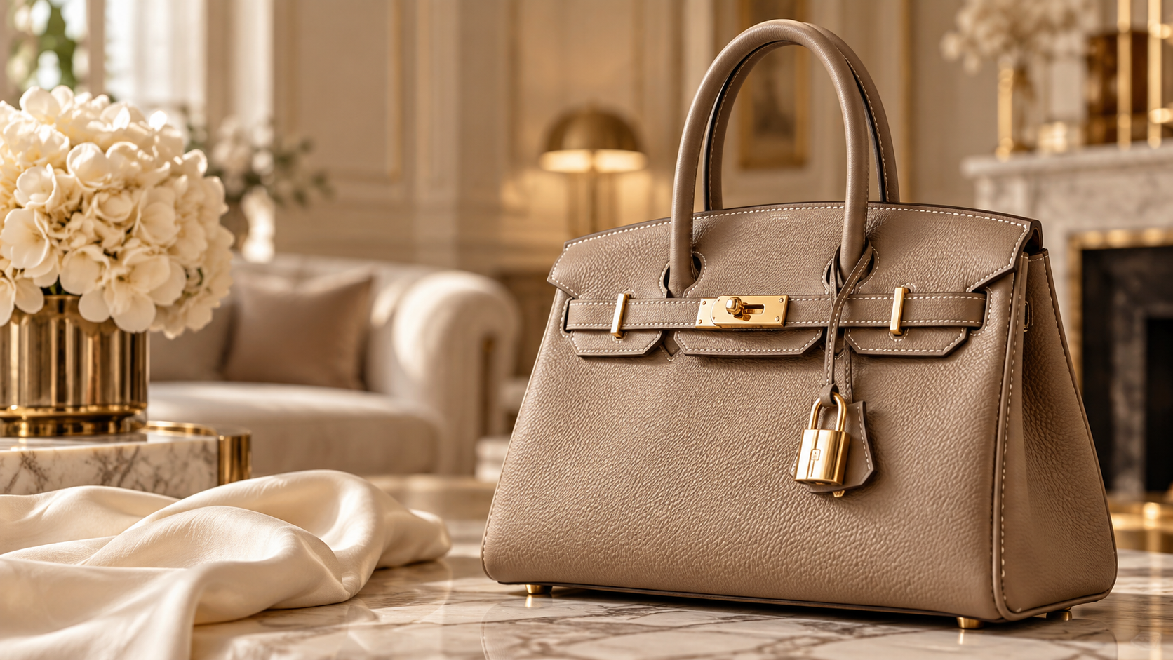 A close view of a refined handbag, its leather and hardware details